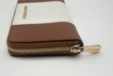 Michael Kors Brown & White Zip Around Wallet Eb0224lrsa