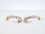 1.0 Cttw Diamond & 14k Two-tone Latch-back Hoop Earrings 6.3 Grams Fw0925wrxdu