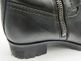 Prada Linnea Rossa Black Leather Biker Boots Size Eu 40 Do1124oxzde