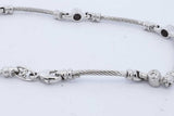 0.05cttw Diamond Cable Link Bracelet 18k White Gold 8.1 Grams 7 Inch Eb0526cxzde