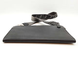 Fendi Flat Pouch Black Leather Crossbody Bag Sd0326rrzde