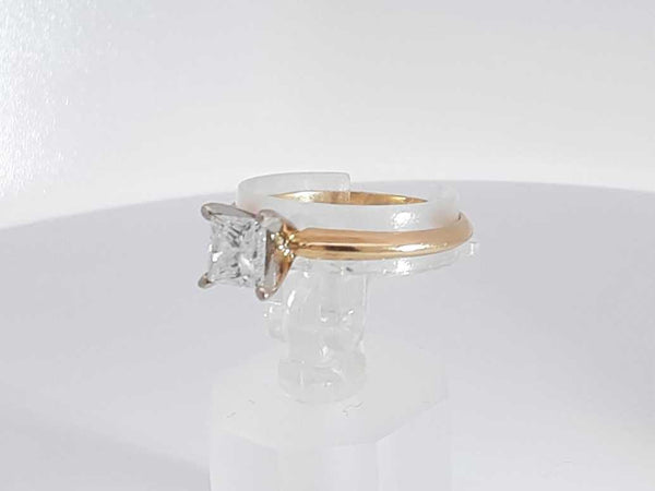 0.8 Cttw Princess Cut Diamond Ring 10k Yellow Gold 2.6g Size 9 Aa0125exzsa
