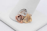 14k Tricolor Gold Heart Pendant 0.9 Grams Eb0926rrsa