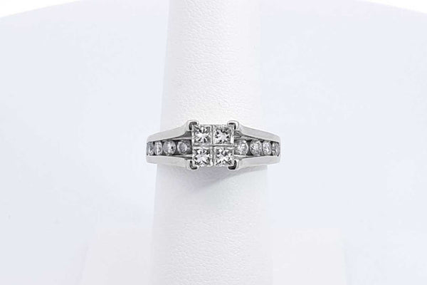 Approx. 1.34ctw Diamond Ring In 14k White Gold 5.7 Grams Size 6.25 Eb1124wrxdu