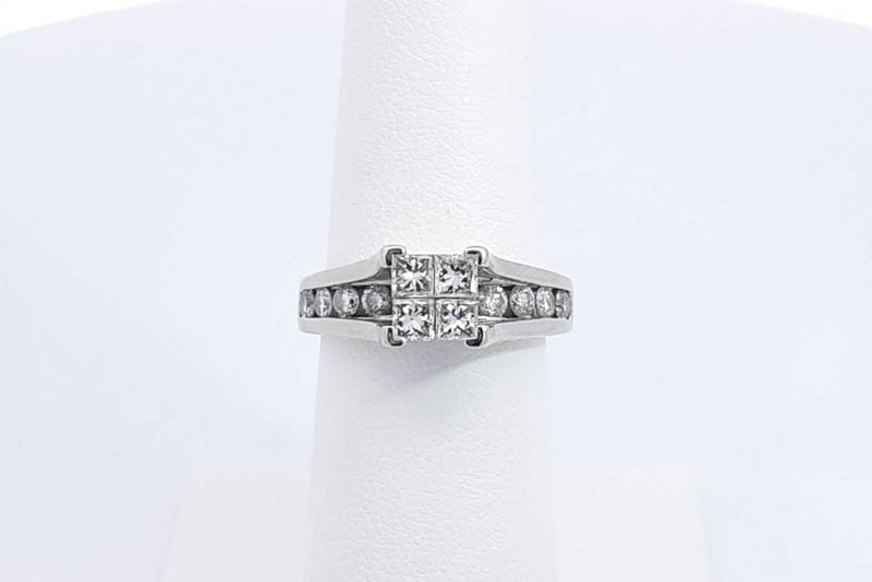 Approx. 1.34ctw Diamond Ring In 14k White Gold 5.7 Grams Size 6.25 Eb1124wrxdu