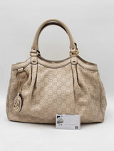 Gucci Sukey Medium Tote Bag In Mystic White Guccissima Leather Fw1125lrxdu