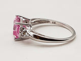 Pink Stone 10k White Gold 2.6g Ring Size 7 Do0426lxzde
