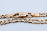 14k Yellow Gold Figaro Chain Necklace 8.7 Grams 22.5 Inch Eb0426irxde
