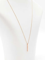 14 Karat Rose Gold Vertical Bar Drop Pendant Necklace 2.4g 18.5 Inch Fw0926lpxdu
