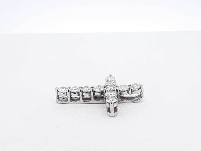 1.65 Cttw Diamond & 14k White Gold 14k Cross Pendant 3.5 Grams Fw00625rzxdu