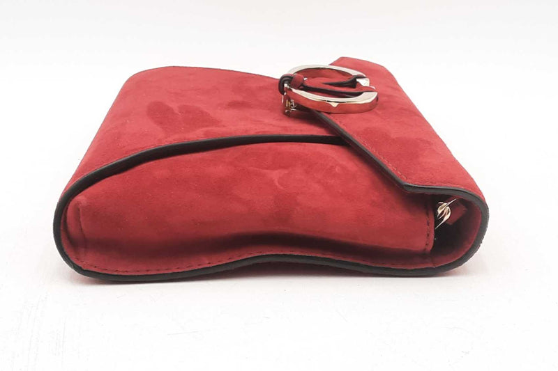 Valentino Garavani Red Suede Envelope Clutch Crossbody Eb0425lcrsa