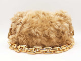 Bottega Veneta Chain Pouch In Beige Shearling Lambskin Fw0726irzdu