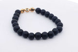 Black Bead Bracelet With Gold Tone Vgk Beads Eb0220losa