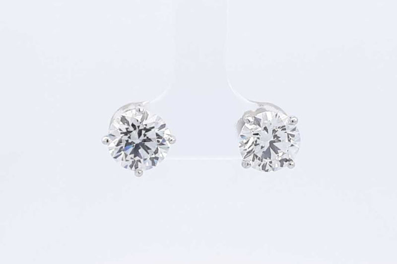 4.16ctw Lab Grown Round Diamond Stud Earrings In 14k White Gold 2.1g Eb1224irxdu