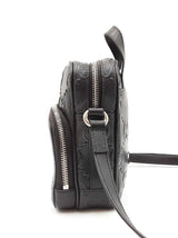 Gucci Gg Embossed Black Perforated Leather Mini Crossbody Bag Fw0425wwxdu