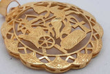 18k Yellow Gold Egyptian Motif Decorative Pendant 7.1 Grams Eb0826rxzsa