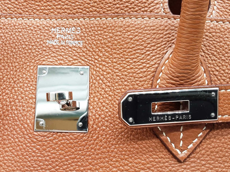 Hermes Birkin 40cm Gold Brown Togo Palladium Handbag Do1024erxzde