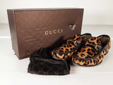Gucci 1953 Horsebit Loafers Leopard Print Calf Hair Size 8 Sd0926crde