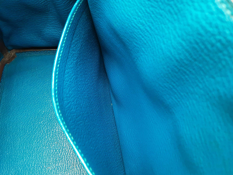 Hermes Birkin 25 Mykonos Blue Epsom Palladium Handbag Do0925lsxzxde