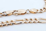 14k Yellow Gold Figaro Chain Necklace 21.1 Grams 24.5 Inch Eb0426llrxde