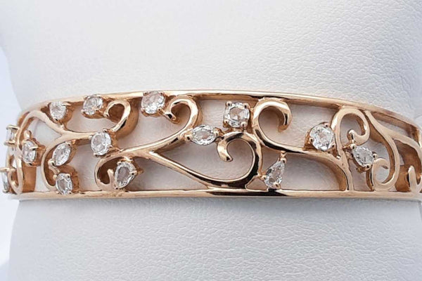 1.18ctw Diamond 10k Yellow Gold Cuff Bracelet 15.2 Grams Aa1224pcrsa