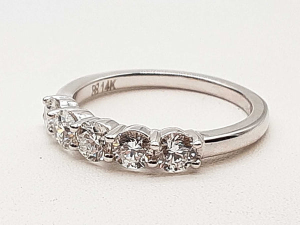 1.00 Cttw Lab Grown Diamonds 14k White Gold 2.2g Ring Size 7 Do0525wexde