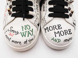 Dolce & Gabbana Portofino Sneakers In Printed White Leather Size 37 Fw1225lxzdu