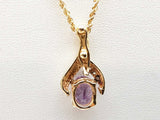 Synthetic Amethyst 14k Yellow Gold 6.1g Pendant Chain 18.5 In Do0425osxde