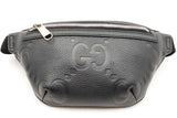 Gucci Logo Embossed Black Leather Belt Bag Eb1025woxdu