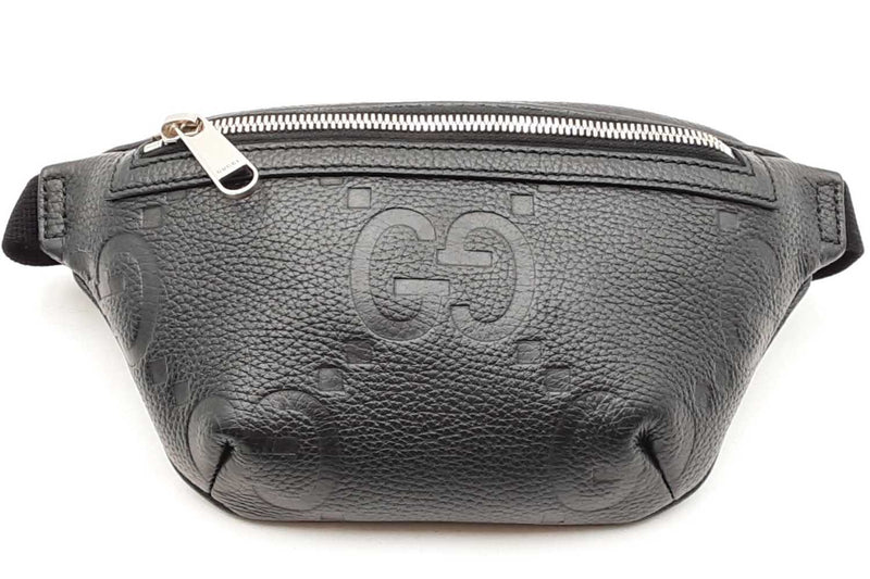Gucci Logo Embossed Black Leather Belt Bag Eb1025woxdu