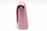 Balenciaga Hourglass Pink Crocodile Embossed Leather Chain Wallet Eb1026wrxsa