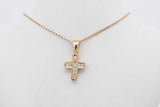 14k Yellow Gold Diamond Cross Pendant Necklace 2.8 Grams 21 Inch Eb0826ocrsa