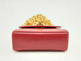 Salvatore Ferragamo Red Leather Chain-linked Mini Shoulder Bag Fw 1024crsa