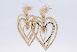 14k Yellow Gold Heart Shaped Earrings 4.3 Grams Eb1124lcrsa