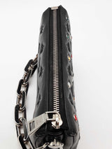 Louis Vuitton Crystal Embellished Black Lambskin Monogram Coussin Eb1225loxzde