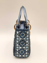 Christian Dior Mini Lady Dior Celestial Blue Lambskin & Beaded Bag Fw1224prxzdu