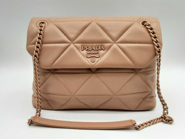 Prada Spectrum Nude Beige Nappa Leather Shoulder Bag Do0924orxzde