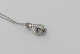 0.74cttw Diamond Pendant Necklace 14k White Gold 2.4 Grams 15.5 Inch Eb0926ocrsa