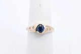 Blue Gemstone & Diamond Ring In 14k Yellow Gold 3.3 Grams Size 7 Eb0724ixsa