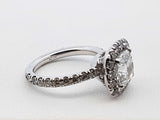 2.46 Cttw Diamond & Platinum Halo Ring With Cert. 6.7 Grams Size 4 Fw0725pxzxdu