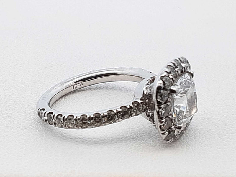 2.46 Cttw Diamond & Platinum Halo Ring With Cert. 6.7 Grams Size 4 Fw0725pxzxdu