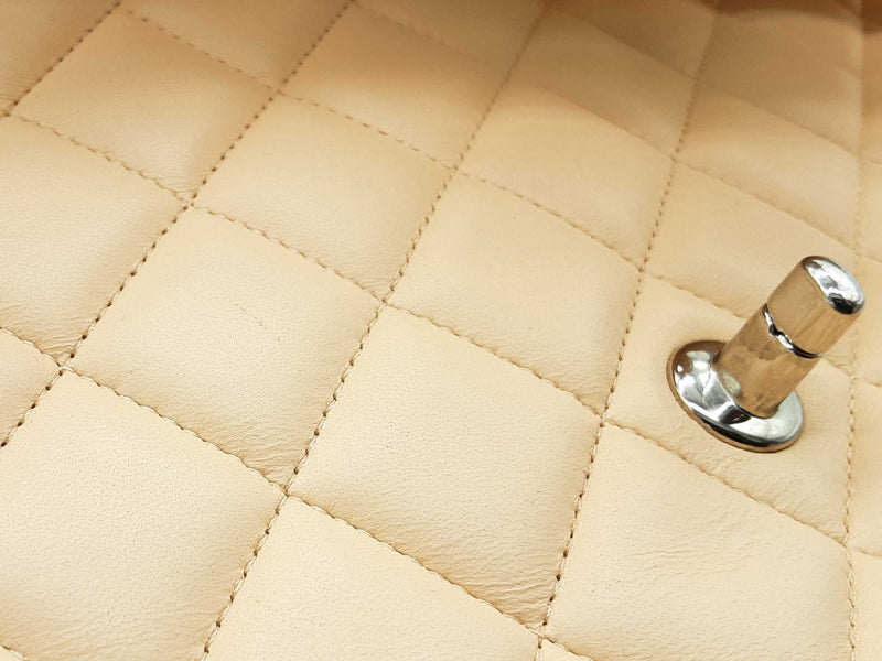 Chanel Classic Single Flap Jumbo Beige Quilted Leather Shoulder