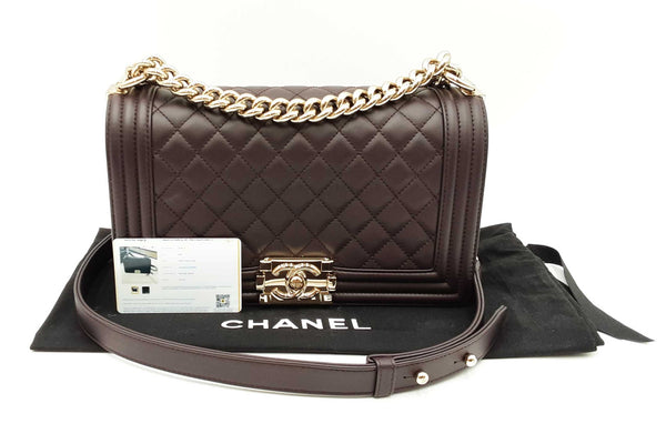 Chanel Boy Bag In Dark Brown Quilted Lambskin Fw0725lixzdu