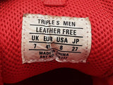 Balenciaga Triple S Sneakers In Red Allover Logo Faux Leather Size 8 Fw0926lrxdu