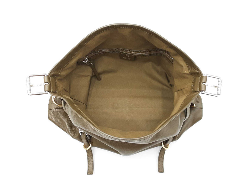 Givenchy Voyou Shoulder Bag In Dark Khaki Tumbled Leather Fw0925pzxdu