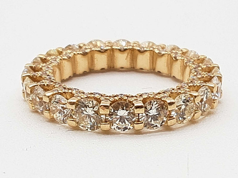 4.53 Cttw Diamonds 14k Yellow Gold 5.9g Eternity Ring Size 6.25 Do0725orxzde