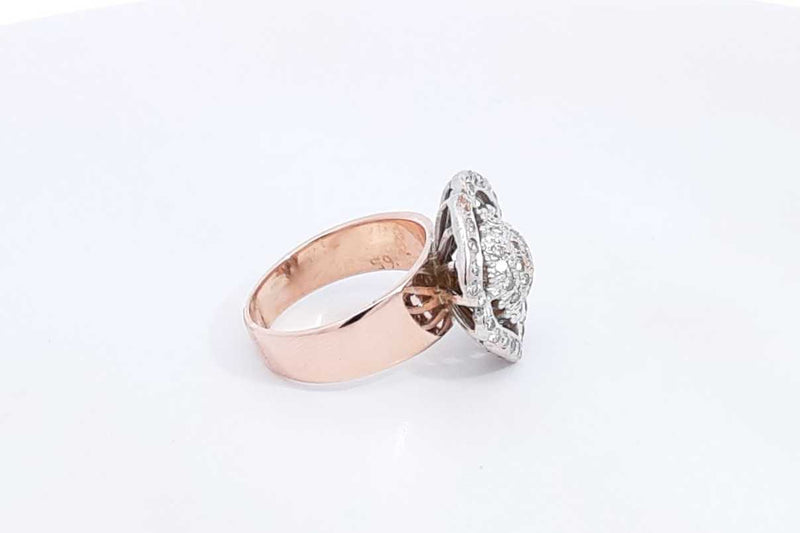 Approx. 0.29ctw Diamond Flower Ring 10k Rose Gold 6.4 Grams Size 6 Eb1024lrxsa