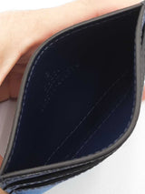 Gucci Chroma Card Case In Gradient Blue Gg Monogram Coated Canvas Fw1225lrzdu