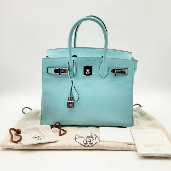 Hermes Birkin 30 Bleu Atoll Blue Epsom Palladium Hardware Do0924lrxzxde