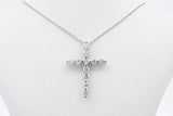 0.55cttw Lab Grown Diamond Cross Pendant Necklace 14k White Gold 2.7g Eb326rxzsa